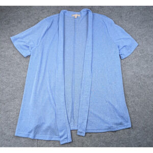 Woman Within Linen Cardigan Womens 2X Coastal Lightweight Layering Beach Resort